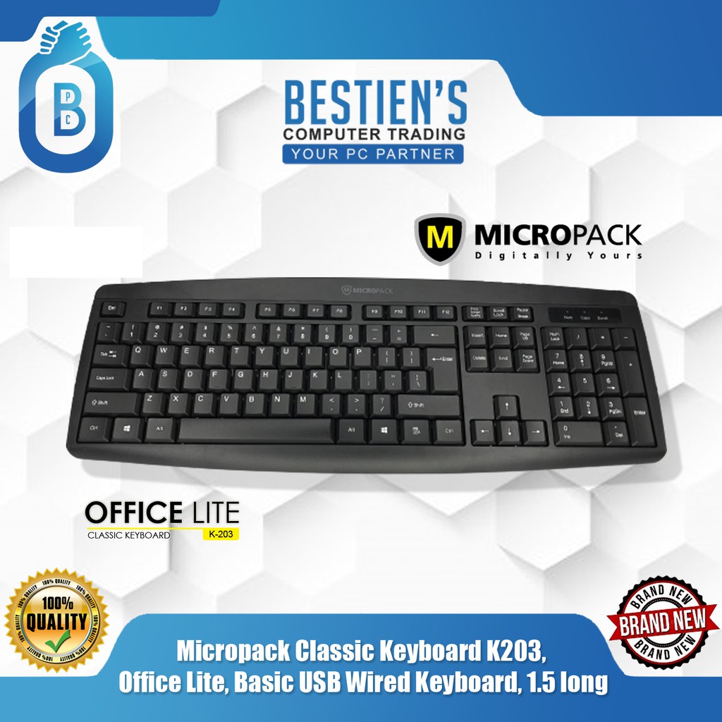 Micropack K-203 Classic Keyboard , Office Lite, Basic USB Wired ...