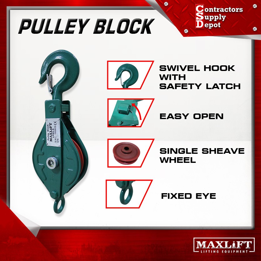 Maxlift Single Sheave Pulley Block LPB5S Shopee Philippines