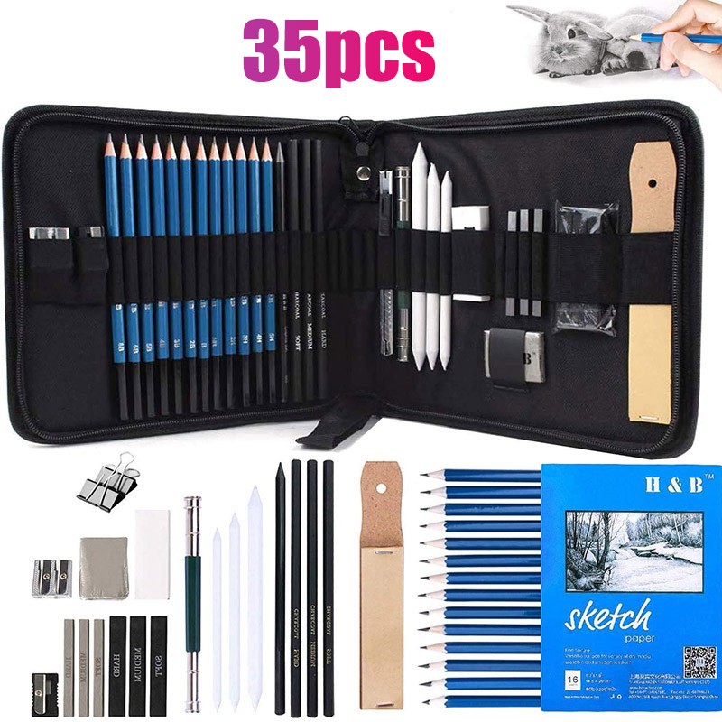 Art Tool 41pcs Sketch Pencil Set Artist Craft Professional drawing Kit  Graffiti Portable Student Art Supplies