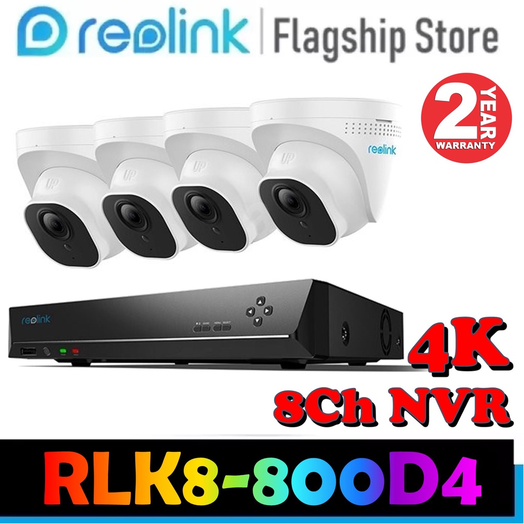 Reolink RLK8-800B4/ RLK8-800D4 8MP 4K NVR 8-Channel PoE Security Camera ...