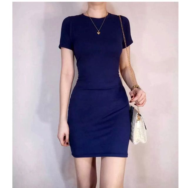 Round neck bodycon dress Shopee Philippines