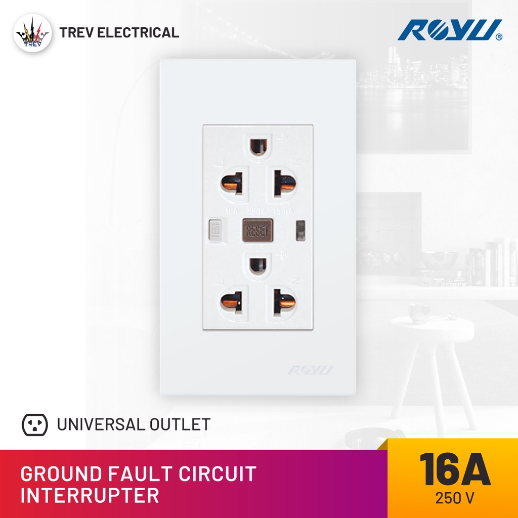 TREV ELECTRICAL Royu Wide Series Duplex Ground Fault Circuit