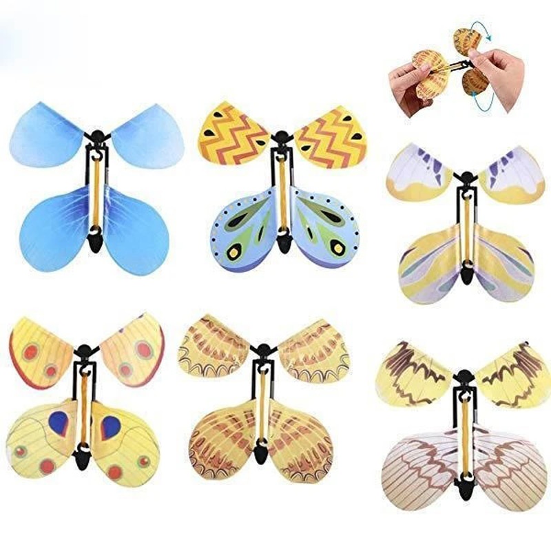 3PCS Kids Magic Butterfly Flying Toy Wedding Magic Props Flying In The