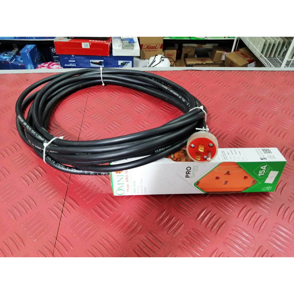 GET Heavy Duty Industrial Extension Cord with Ground, 9m, 1.25mm2/AWG