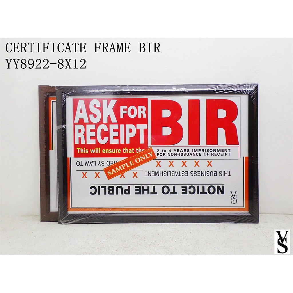 [VS] CERTIFICATE FRAME BIR WOODEN 8X12 Inches (YY8203/YY8922/8315-8X12 ...