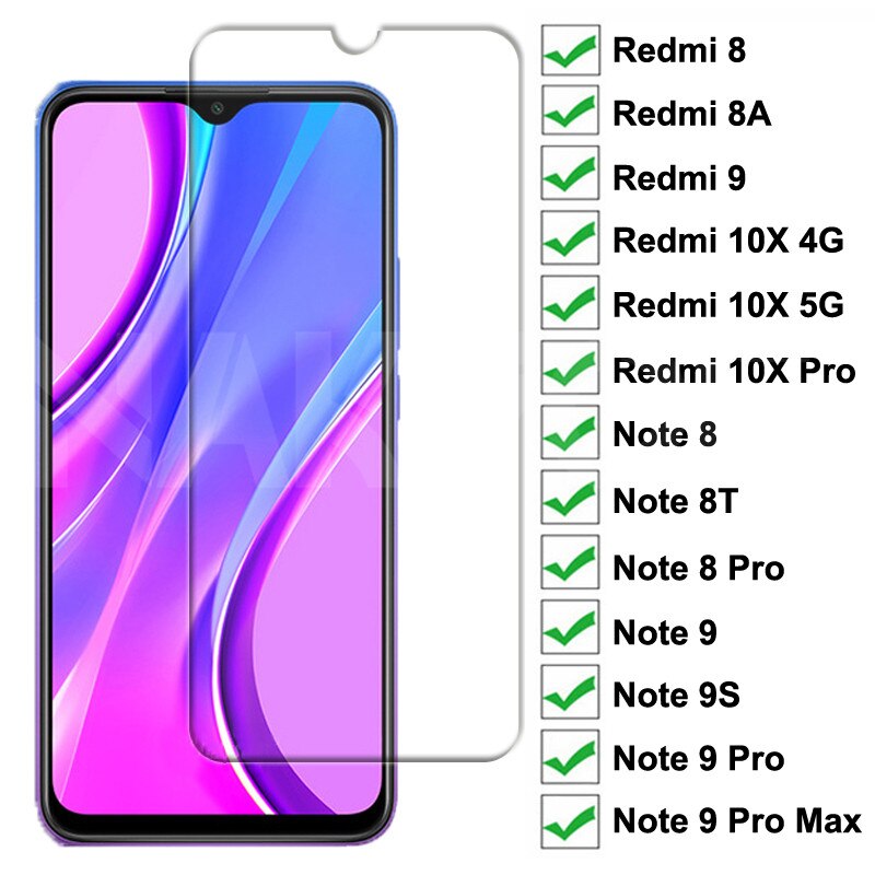 For Xiaomi Redmi 8 8A Note 8 Pro 8T Clear HD Tempered Glass Screen  Protector X3