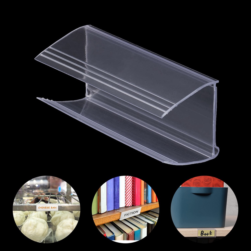 50Pcs 6x2.5cm Shelf Label Holder Transparent Plastic PVC Supermarket ...