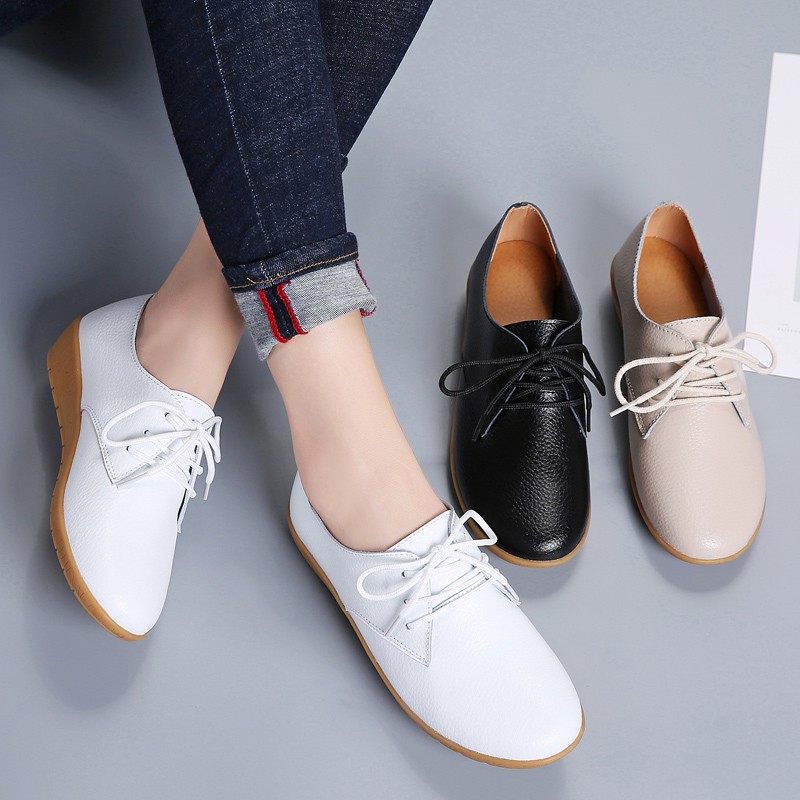 Platform Mary Jane Shoes Oxfords Spring Autumn Casual Platform Shoes Black  Lace Up Leather Shoe For Ladies And Girls