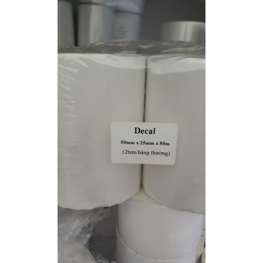 Decal for printing labels and barcodes 50x25mm 2 stamps/row, roll 50m ...