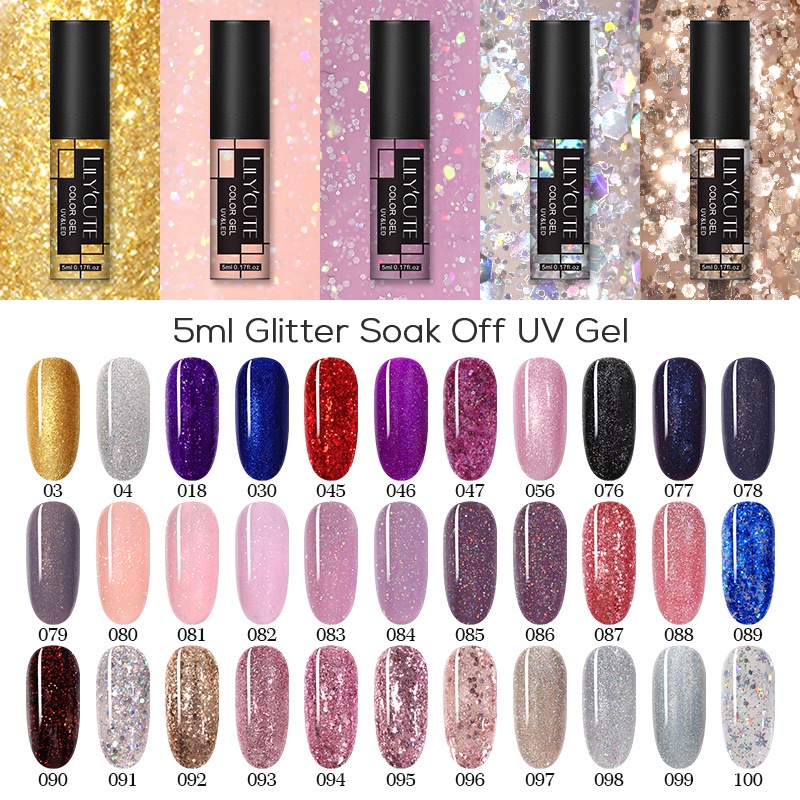 Born Pretty Glitter Color Gel Nail Polish Sequin Varnish Semi Permanent