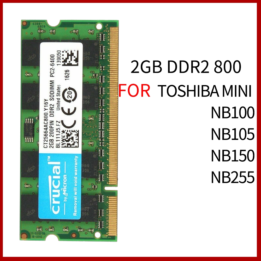COD 2GB Module Toshiba Mini NB100/NB105/NB150/NB255 Netbook laptop DDR2 ...