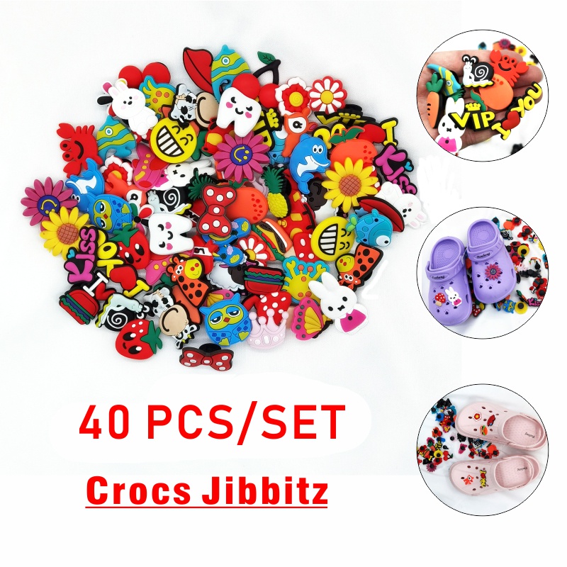 40 pcs/1SET Jibbitz for Crocs Jibbitz Clogs Jibbitz Shopee Philippines