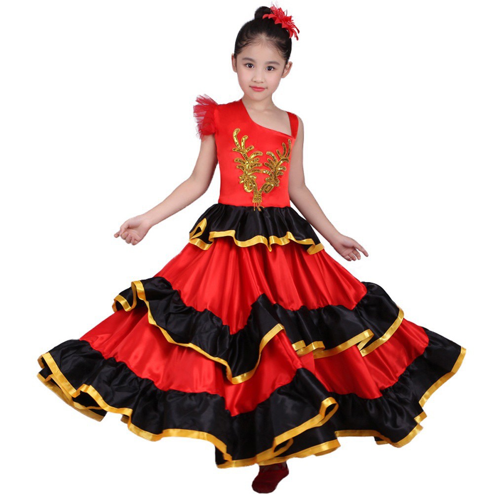 540/720 Degree Performance Spanish Flamenco Dance Dress