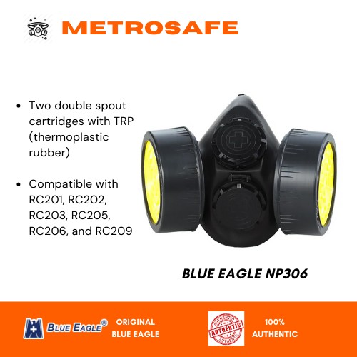 BLUE EAGLE Double Chemical Respiratory Mask NP306 for Toxic Gases ...