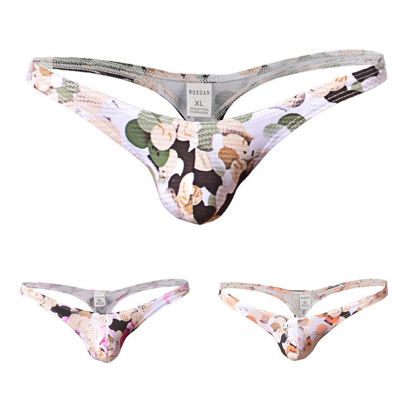 Fashion Print Mens Thongs And G Strings Low Rise Men's Briefs Sexy ...