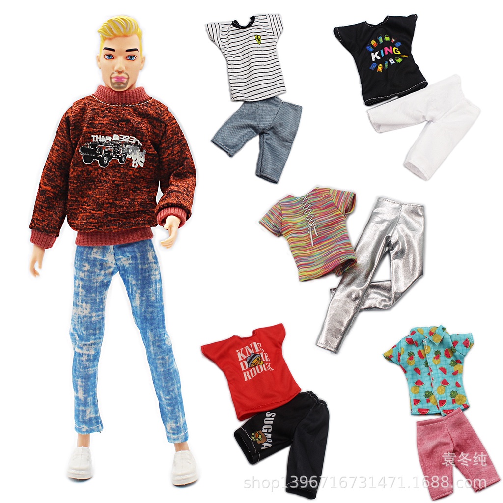 DIY] 30cm Barbie doll clothes Ken doll fashion men's casual sports suit  fashion girl toys