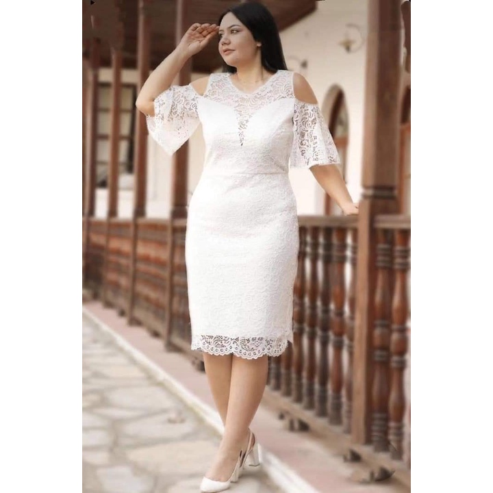 Plus Size Semi Formal Party Dress OOTD Party Dress Classic Lace Dress Shopee Philippines