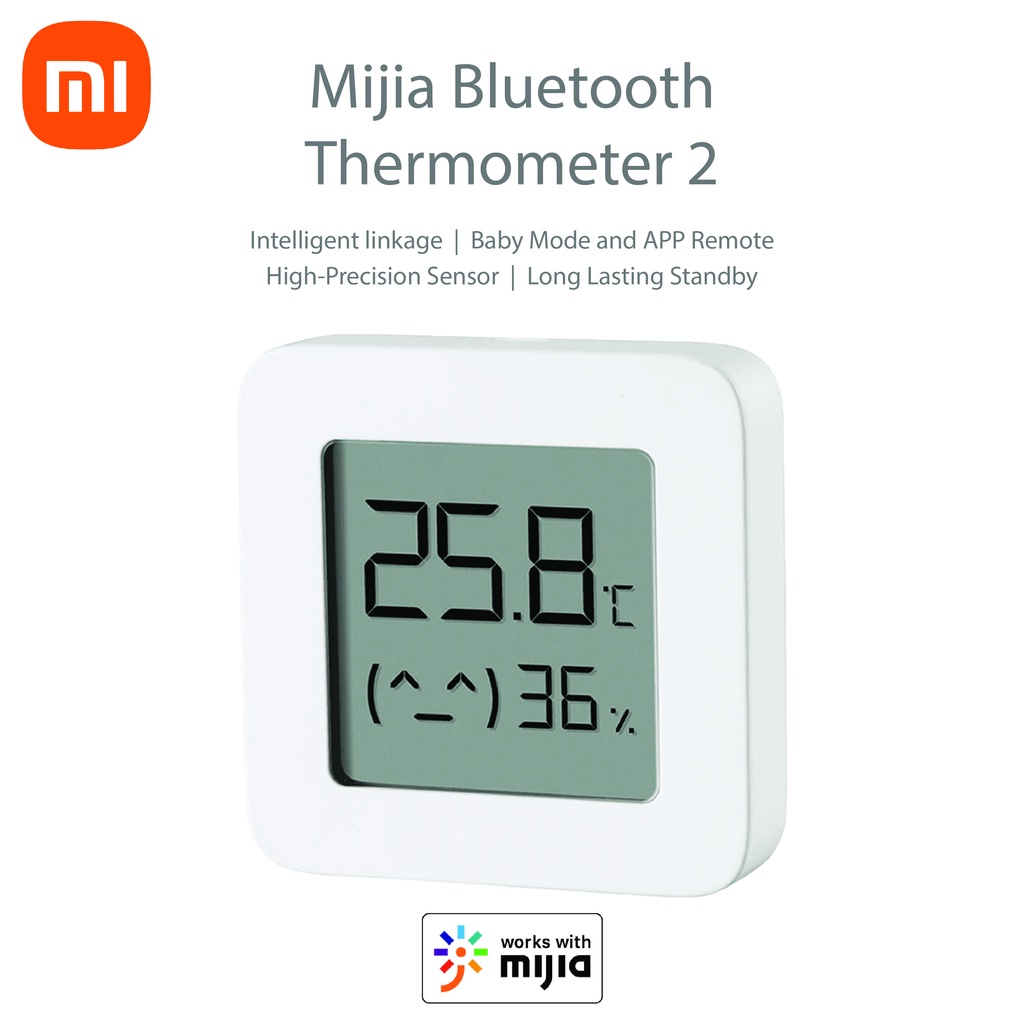 XIAOMI Bluetooth Thermometer 2, LCD Screen Digital,Temperature Humidity