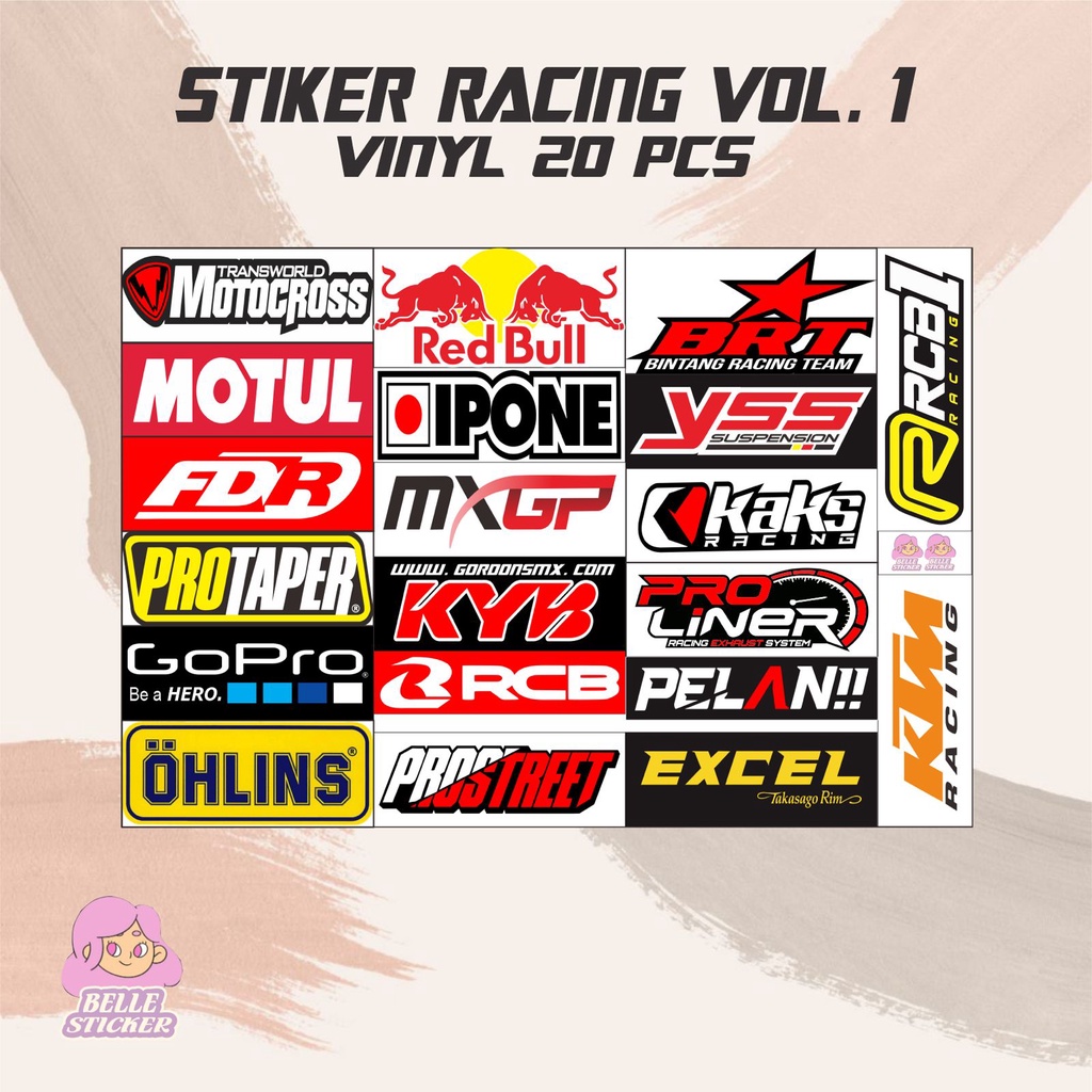 Racing Sponsor Stickers 1 Pack Contains 15 20 Sponsor Stickers Helmet ...