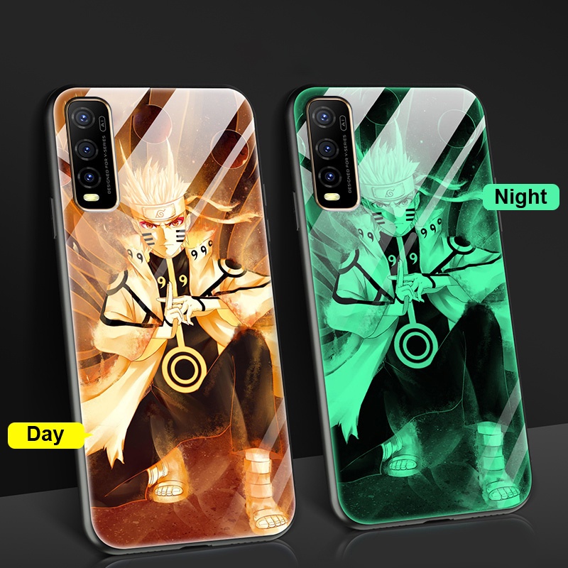 Case Vivo Y20i Luminous Glass Shockproof Hard Phone Casing Y20i 2021 Y12s  2021 Y20 2021 Y20s G Y20s Y12A Y11s Y30 Y50 Y12 Y15 Y17 Y19 Y72 5G Y1s Y91C 