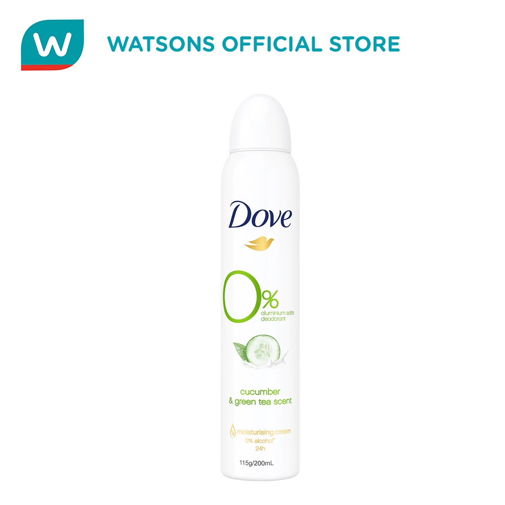 DOVE Zero Deo 0 Aluminum Spray Cucumber & Green Tea 200ml Shopee