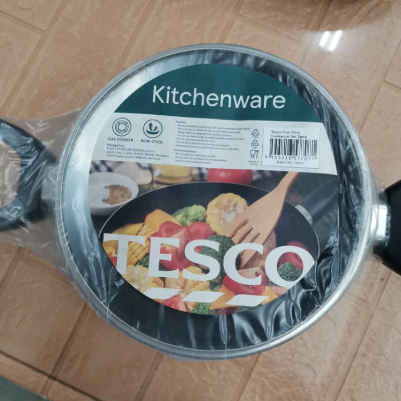 Tesco Non Stick Cookware Set 3 pcs | Shopee Philippines