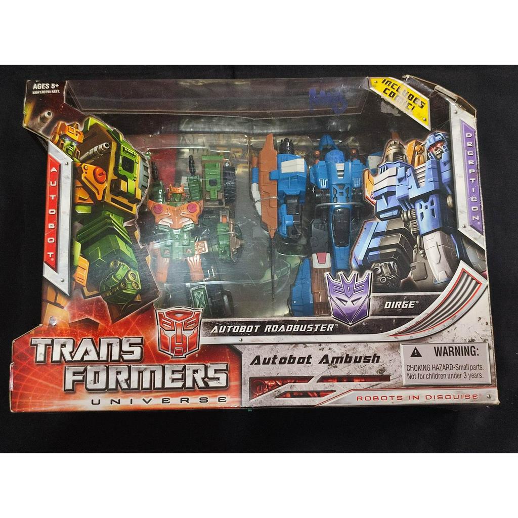 ROADBUSTER vs DIRGE, bnew Transformers Universe TFU Autobot Ambush