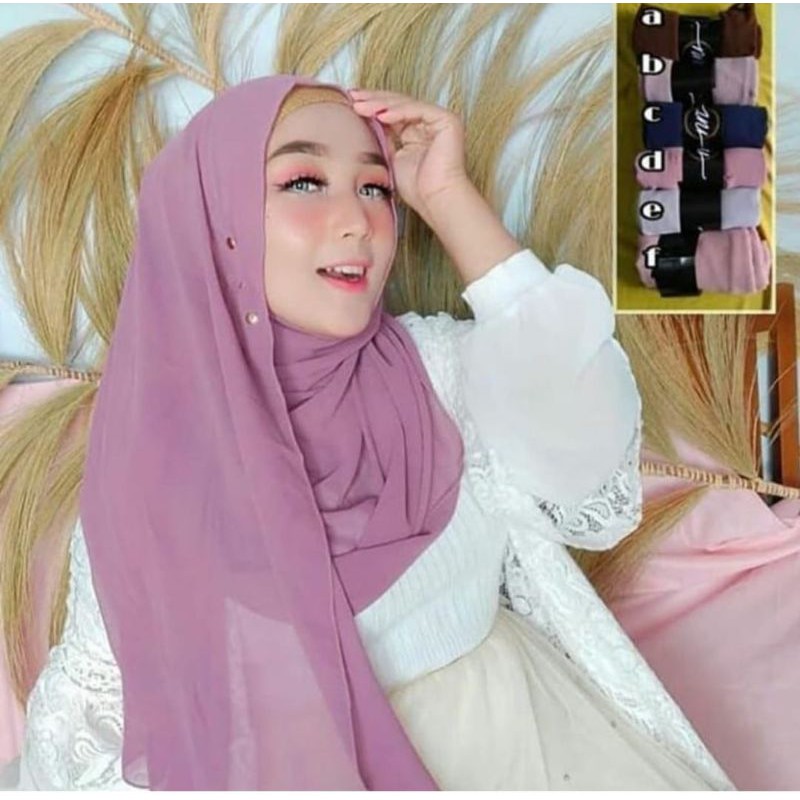 Pashmina button ceplis pashmina cetik | Shopee Philippines