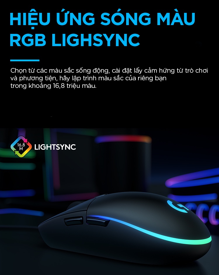 Logitech G203 Lightsync wired gaming mouse - RGB customization, 6 ...