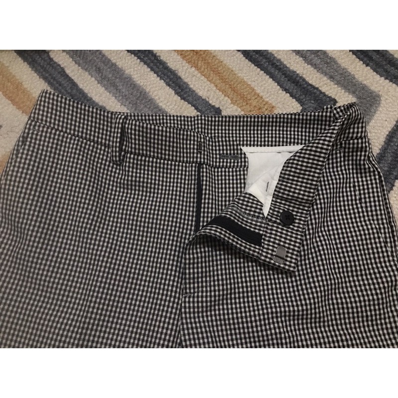 Uniqlo check trousers with white inner