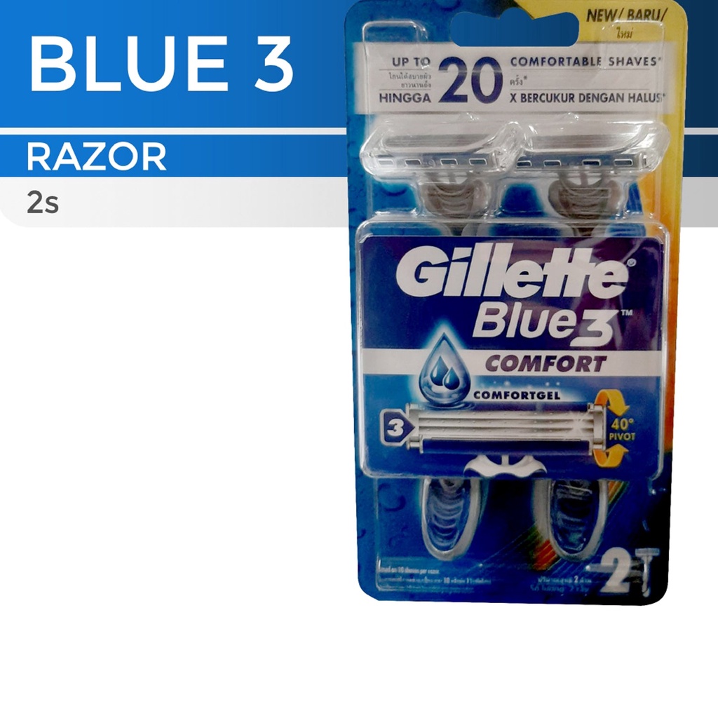 Gillette Blue3 Comfort Disposable Razor - 2s | Shopee Philippines
