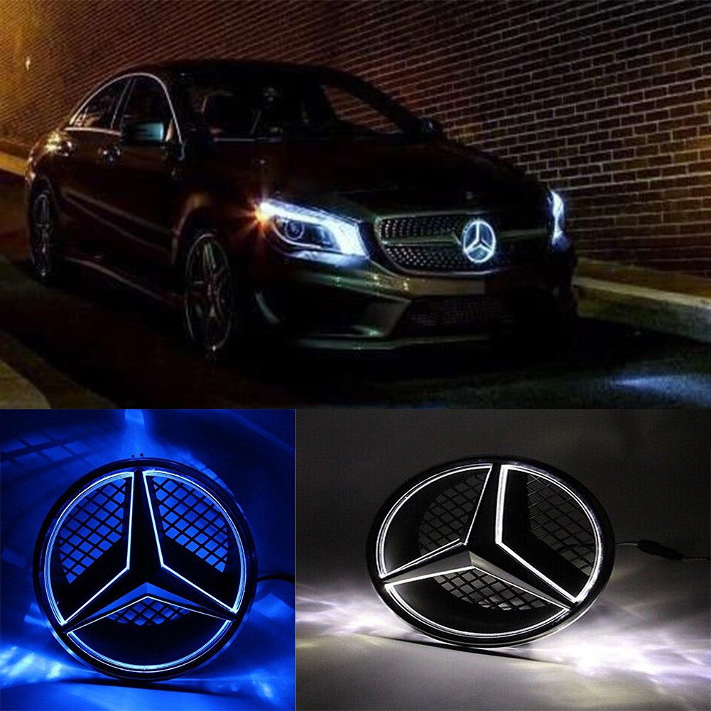 Buy Azisen Car Front Grille Star Emblem LED Logo for Mercedes Benz  2013-2016 Illuminated LED Badge Light (Blue) Online at desertcartINDIA
