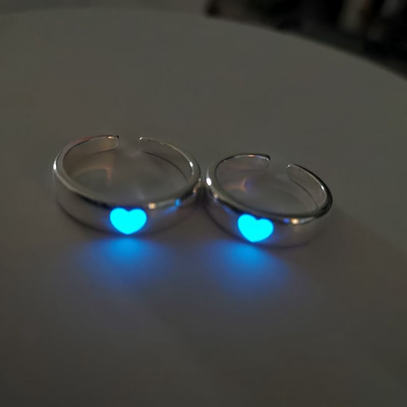 Stainless Steel Fashion Couple Luminous Ring for Women Men's Ring ...