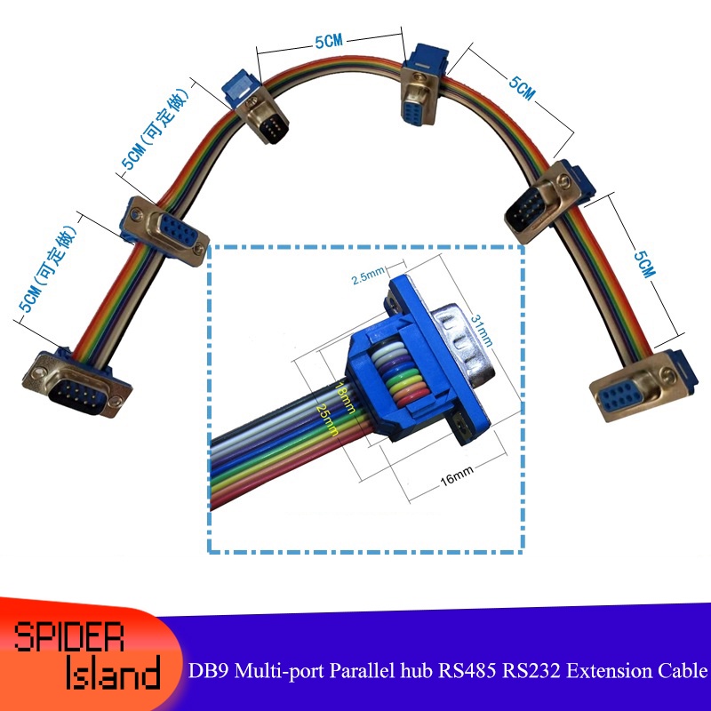 New DB9 Serial Cable Connector Multiport Parallel Hub RS485 RS232