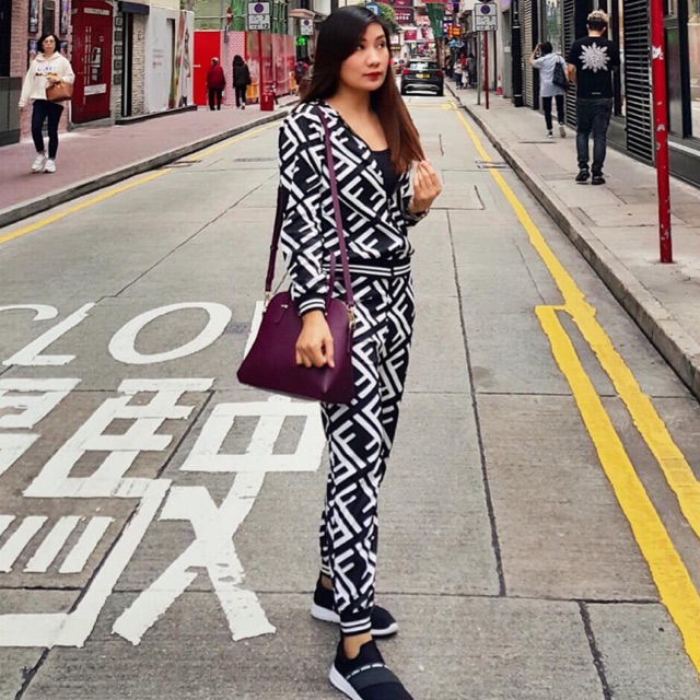 Fendi inspired jacket and pants terno | Shopee Philippines