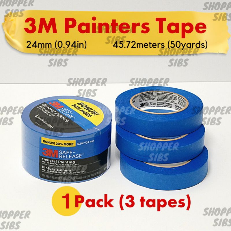 3M Painters Tape Original Blue Tape Masking Tape Non-marking Painter's ...