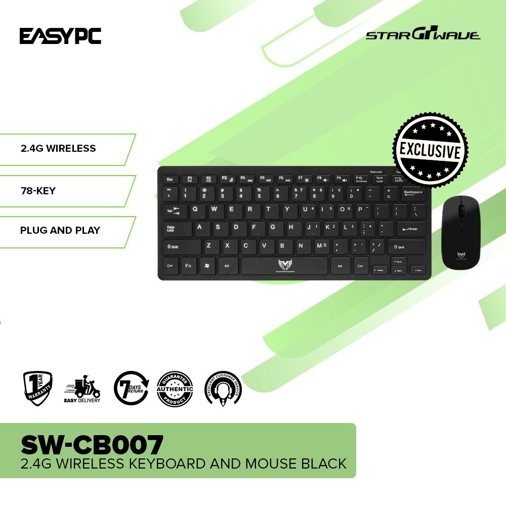 Easypc starwave sw cb007 2 4g wireless keyboard and mouse set