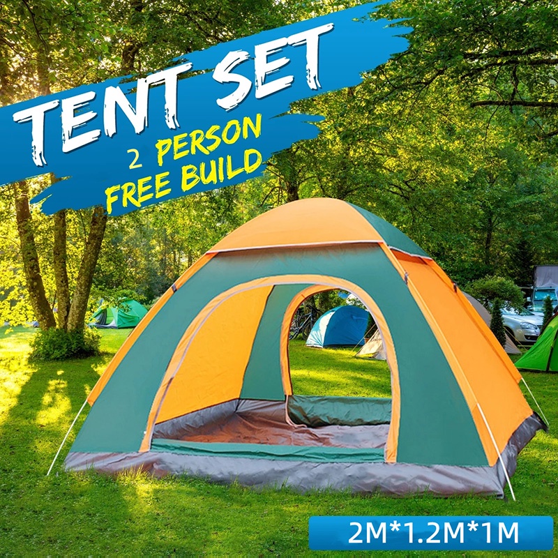 ☆Good Quality☆ DIY Automatic Camping Tent Waterproof Outdoor Door Dome