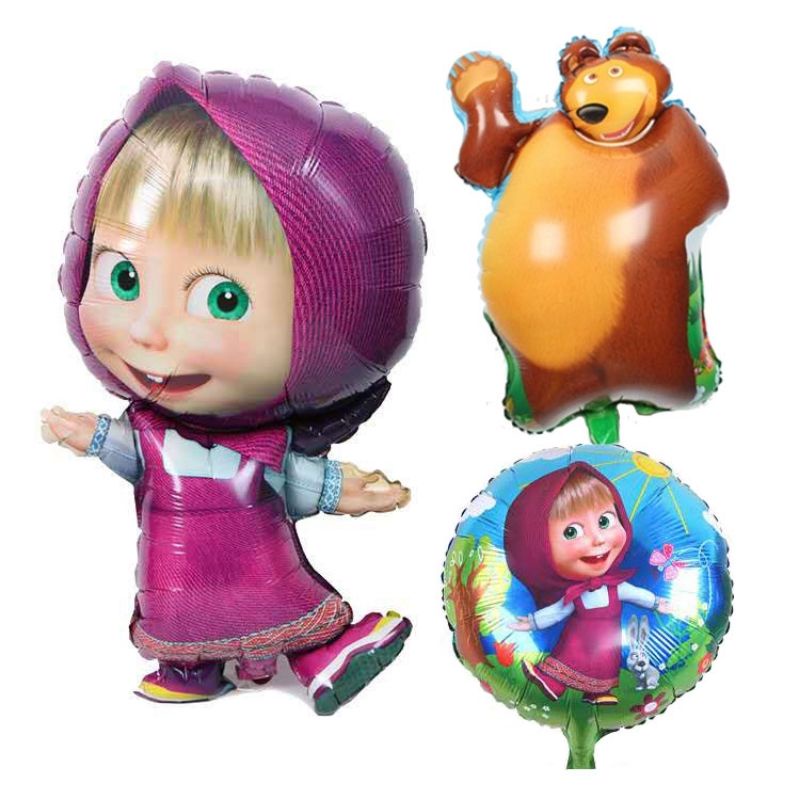 1pc Masha and Bear Theme Party Foil Balloons| Sold per piece / Masha ...