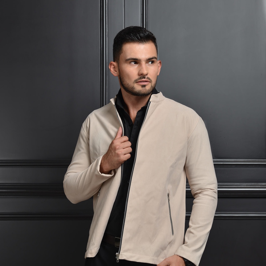 George Cream Suede Men's Jacket | Shopee Philippines