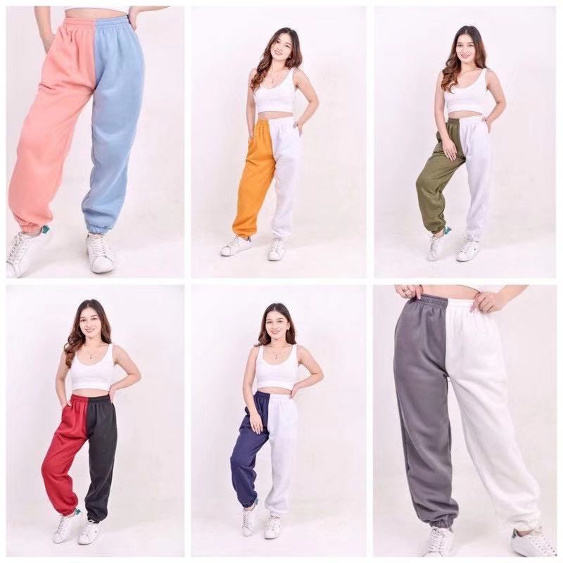 Two tone jogger pants new arrivals