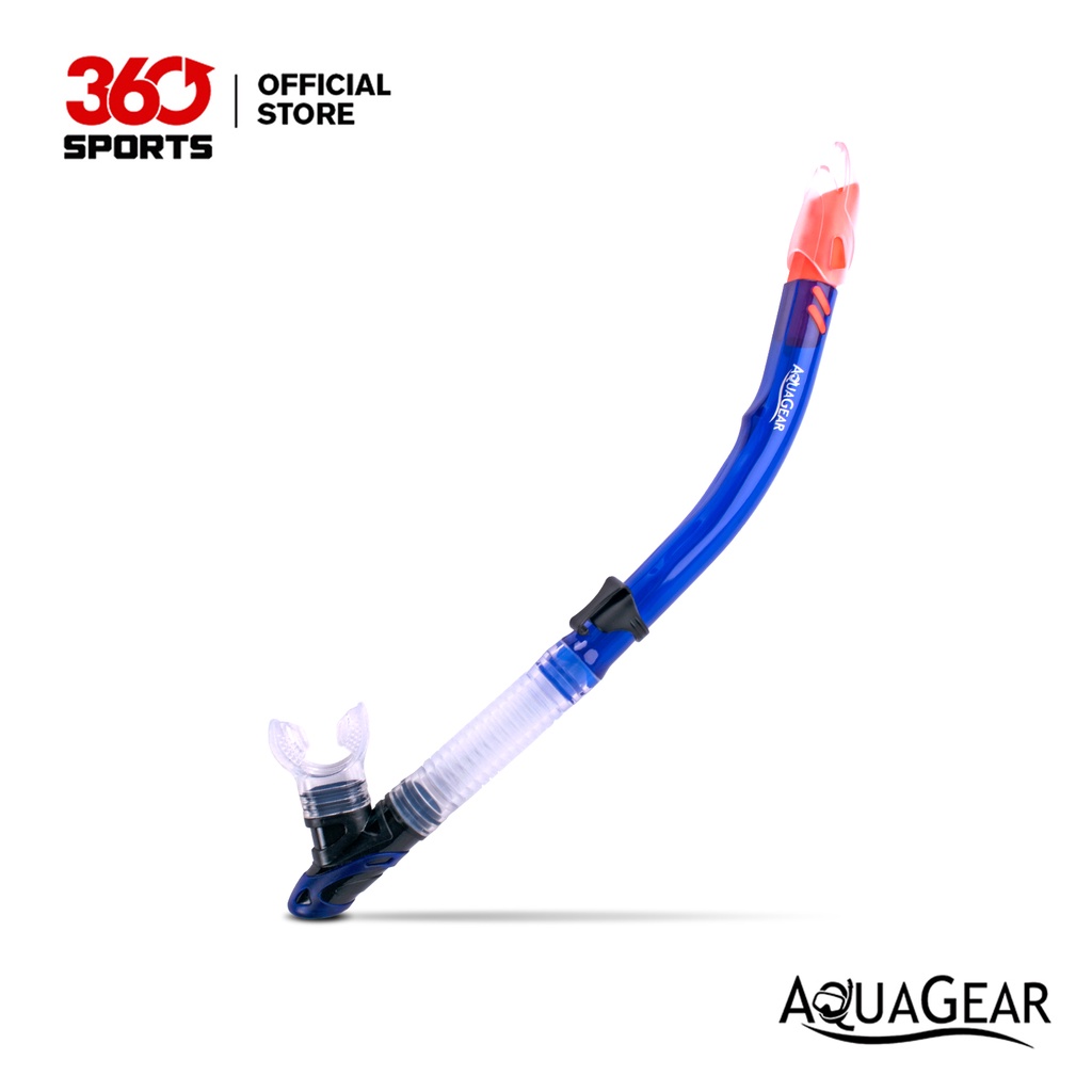 Aqua LUNG Air Silicon Valve Professional Snorkel - Metal Blue