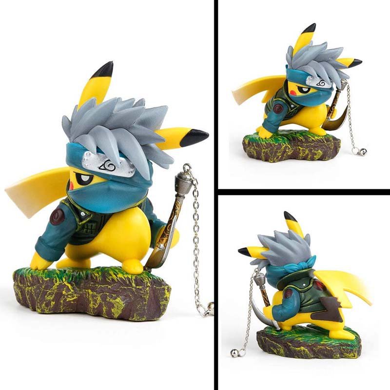 Emow Naruto Actions Figures GK Pikachu Cosplay Hatake Kakashi Figure Statues Collection Birthday