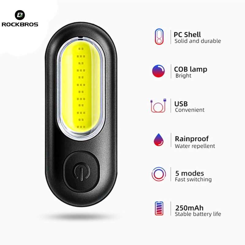 【PH Delivery】ROCKBROS Bike Taillight USB Rechargeable Tail Light Multi