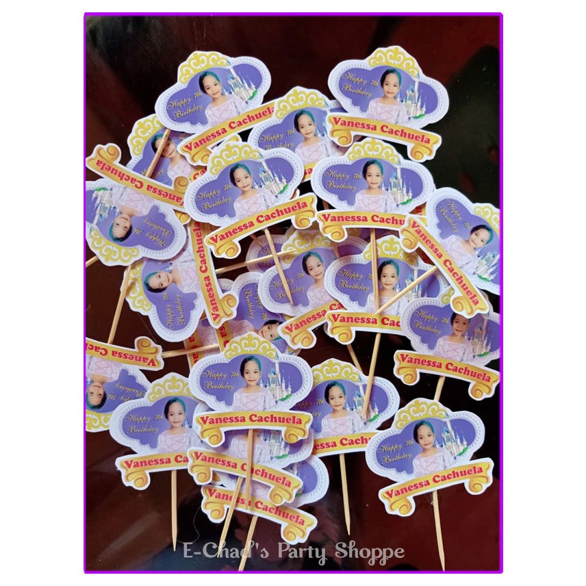 SOFIA THE FIRST TOPPER SET (1 set Cake topper & 24 pcs. Cupcake toppers ...