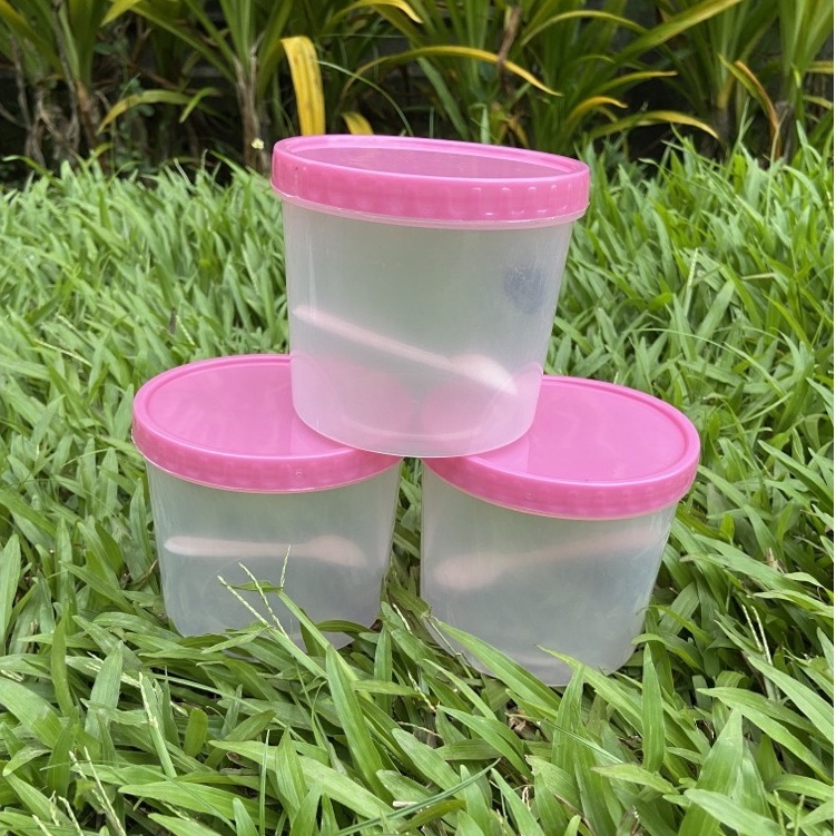 LHK 3pcs 500/1000/1700mL Plastic Jar with Cap Food Storage Dressing