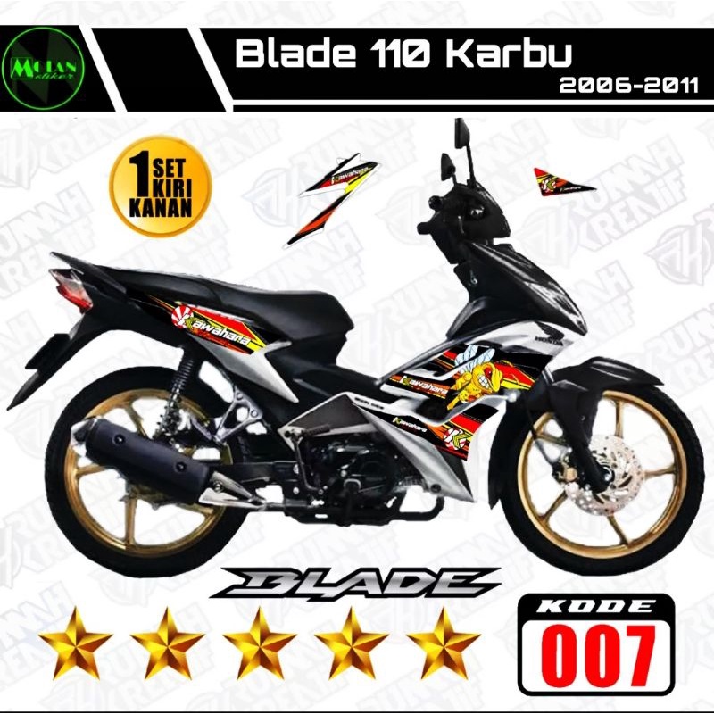 Decal Sticker Striping Variation Honda BLADE 110 2006-2011 KAWAHARA ...