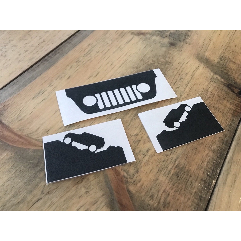 Jeep Decal Set Windshield Grill Stickers Wrangler JL Grill Style