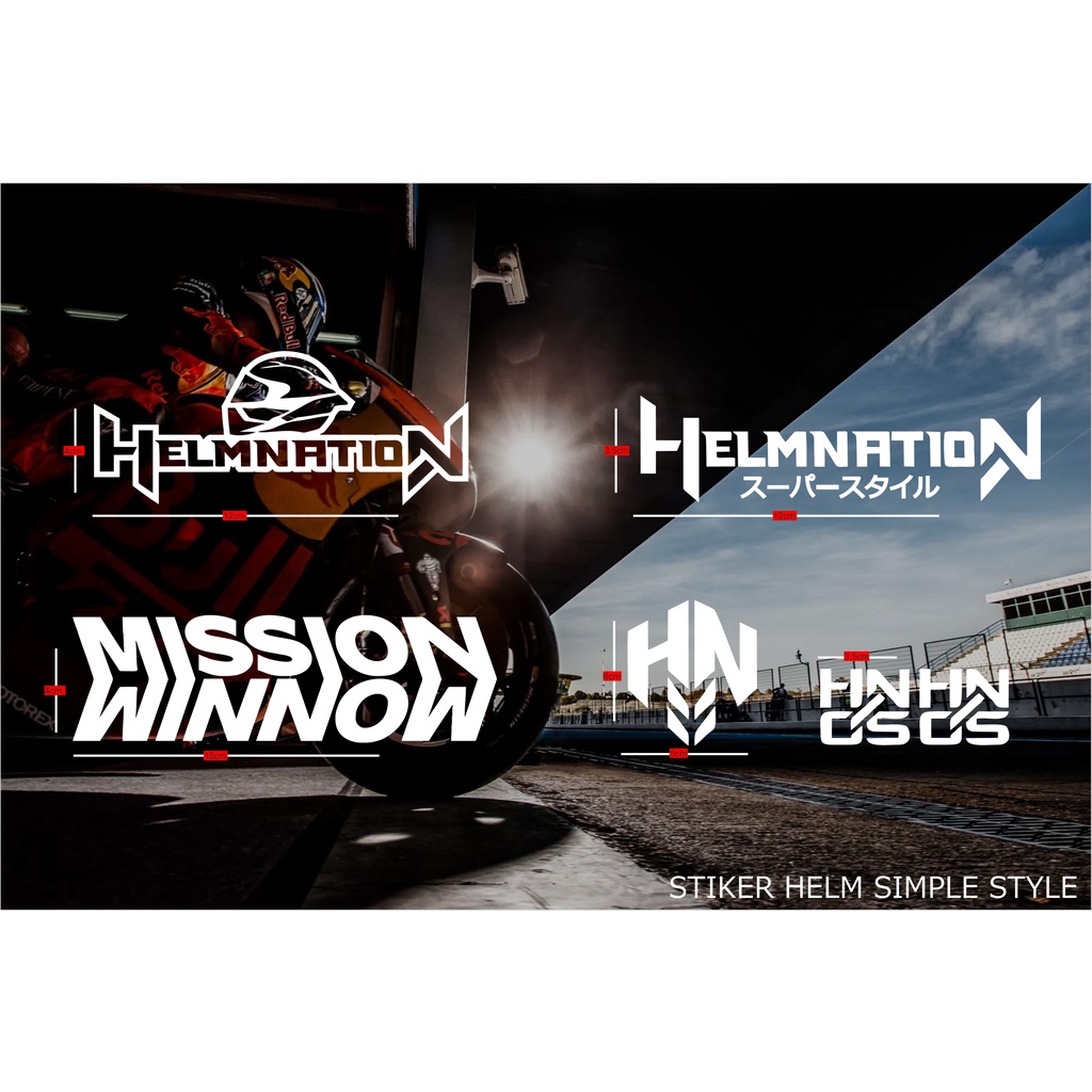 Helmet STICKER MISSION WINNOW STICKER HELMNATION CUTTING STICKER HN05