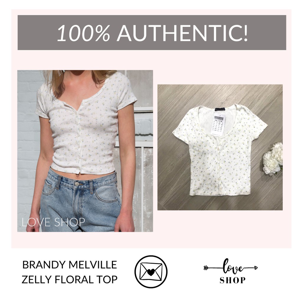 BNWT BRANDY MELVILLE FLORAL ZELLY TOP